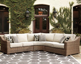 Prime Furniture - Ashley Furniture - Beachcroft Outdoor - 5-Piece Outdoor Sectional / Black/Light Gray - P792P6